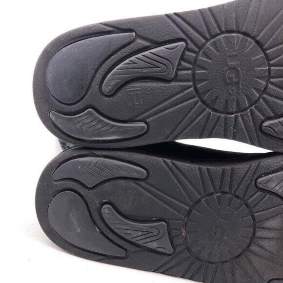 UGG Sumner Black Leather Sheepskin Winter Boots 9 - Picture 10 of 13